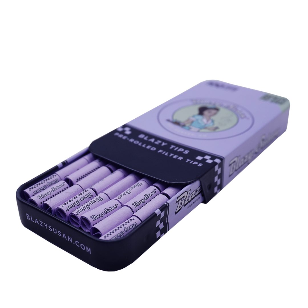 Caja de 100 Filtros Morados Prerolados Blazy Susan